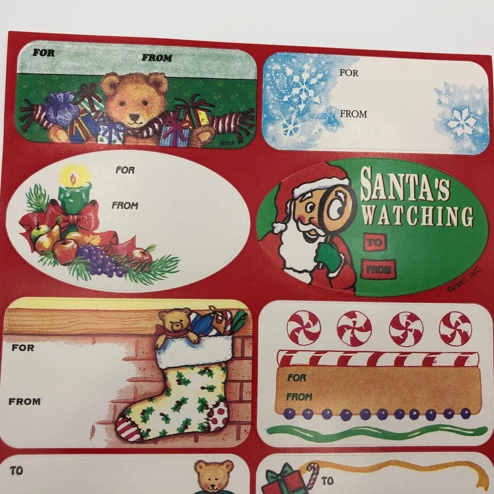 Vintage Christmas Tags Labels Lot Of 3 Packages Gift 210 Total